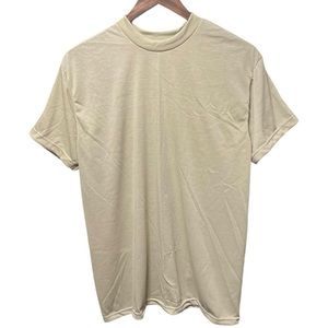 Plain Blank Tan Sand United States Military Vintage 90s 2000s Short Sleeve Shirt